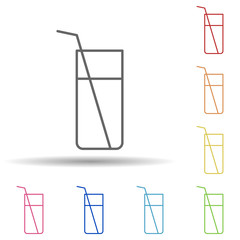 A glass of juice in multi color style icon. Simple thin line, outline vector of food icons for ui and ux, website or mobile application