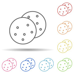 Cookies in multi color style icon. Simple thin line, outline vector of food icons for ui and ux, website or mobile application