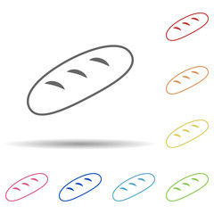 Loaves of bread in multi color style icon. Simple thin line, outline vector of food icons for ui and ux, website or mobile application