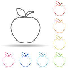 Apple in multi color style icon. Simple thin line, outline vector of fruit icons for ui and ux, website or mobile application