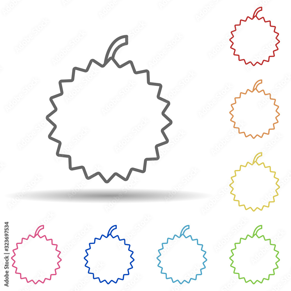 Poster rambutan in multi color style icon. simple thin line, outline vector of fruit icons for ui and ux, w