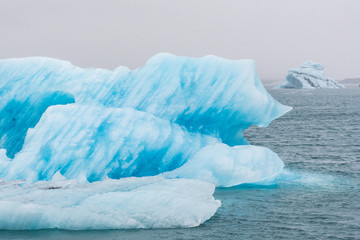Jokulsarlon lagoon with icebergs on Iceland