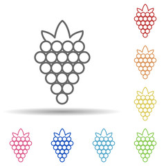 Grapes in multi color style icon. Simple thin line, outline vector of fruit icons for ui and ux, website or mobile application