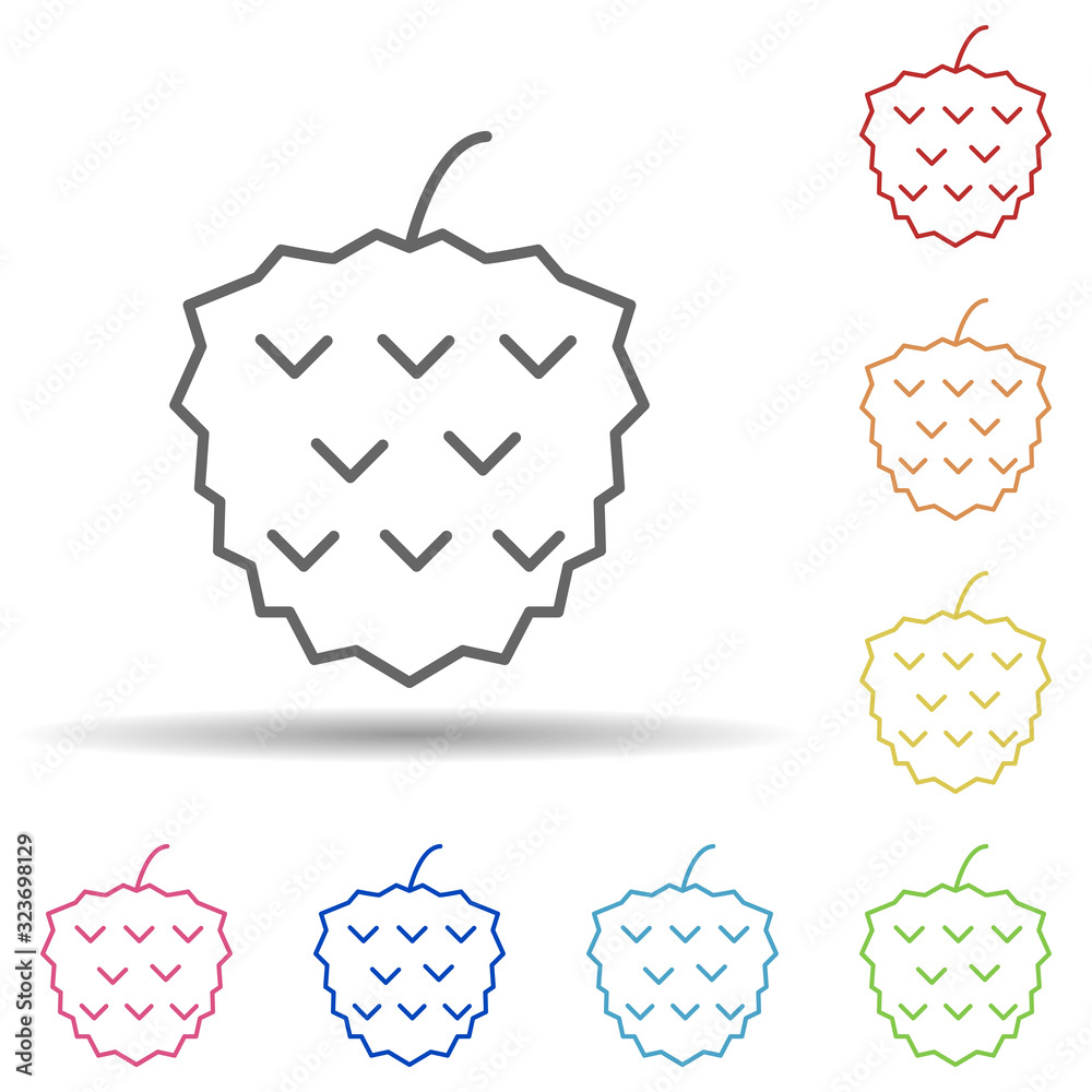 Poster mulberry in multi color style icon. simple thin line, outline vector of fruit icons for ui and ux, w