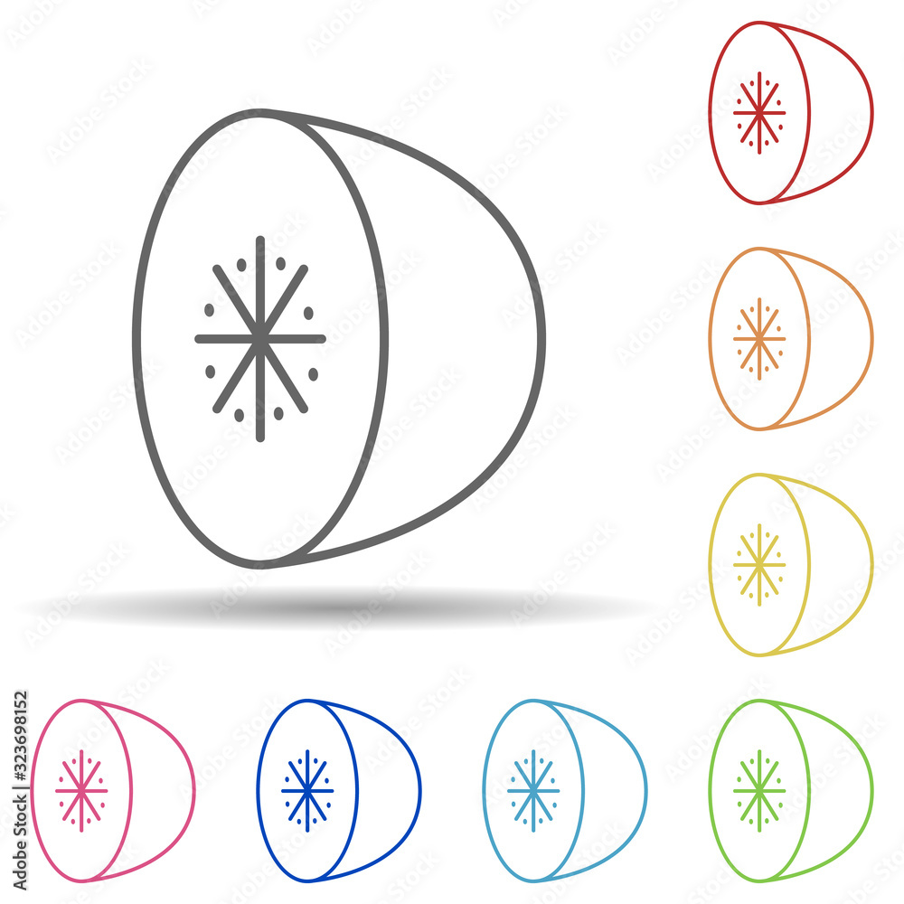 Poster guava fruit in multi color style icon. simple thin line, outline vector of fruit icons for ui and ux