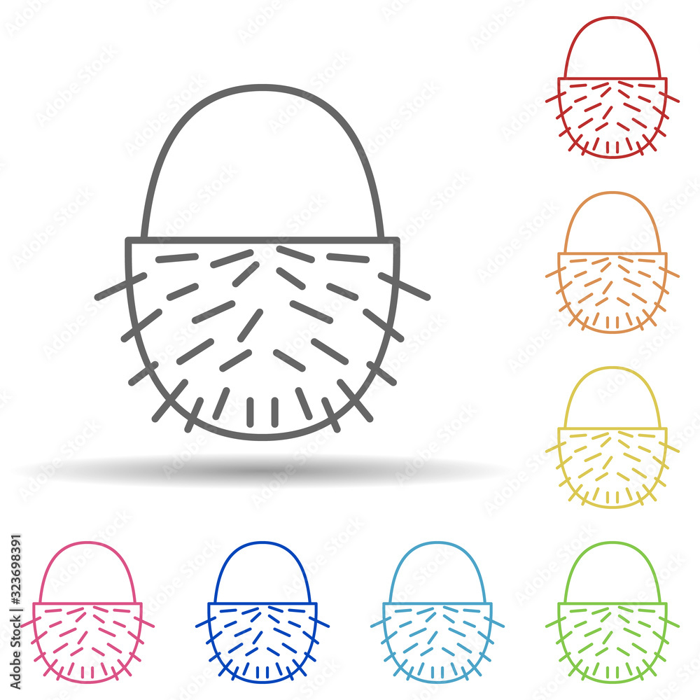 Poster coconut in multi color style icon. simple thin line, outline vector of fruit icons for ui and ux, we