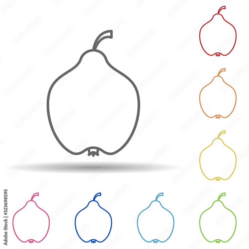 Poster quince in multi color style icon. simple thin line, outline vector of fruit icons for ui and ux, web