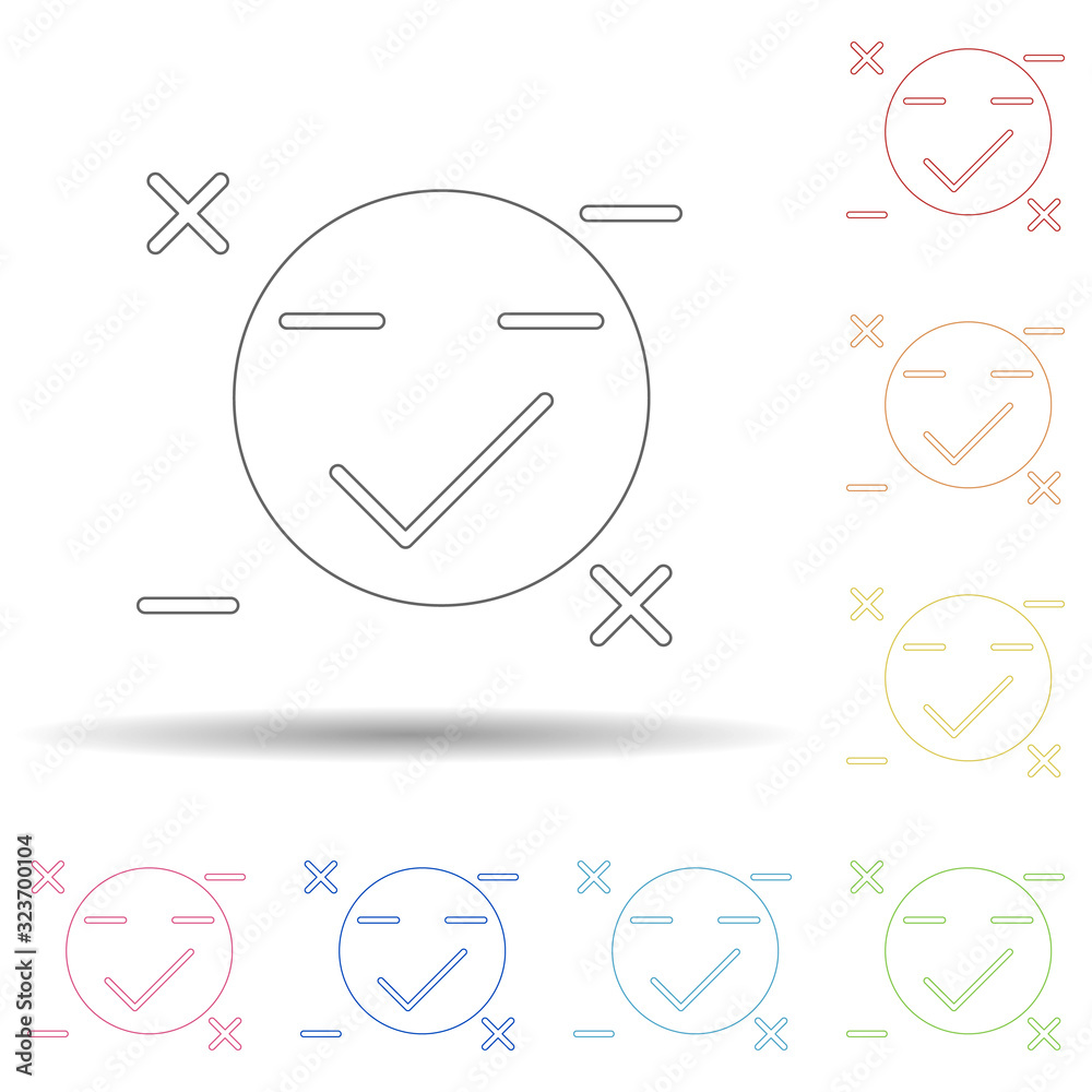 Poster colored customer satisfaction in multi color style icon. simple thin line, outline vector of busines