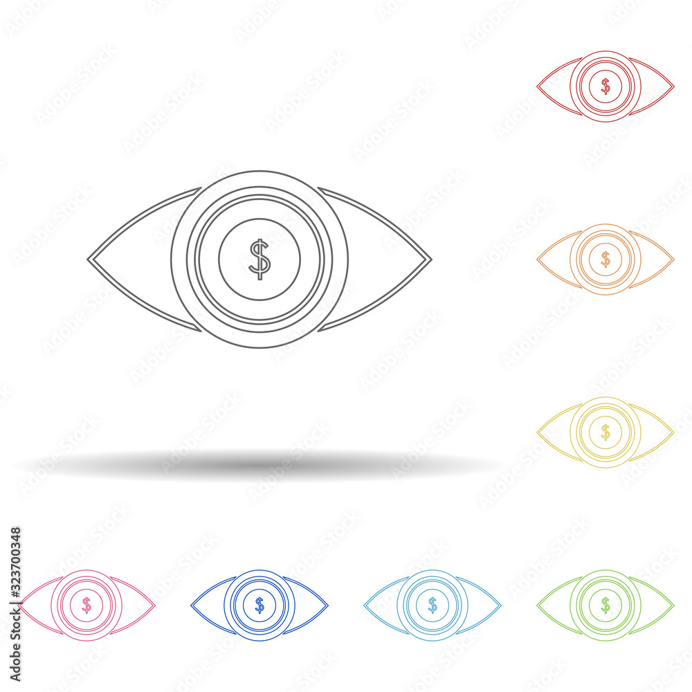 Poster colored conversation tracking in multi color style icon. simple thin line, outline vector of busines