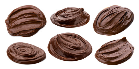 Hazelnut cream swirl isolated on white background