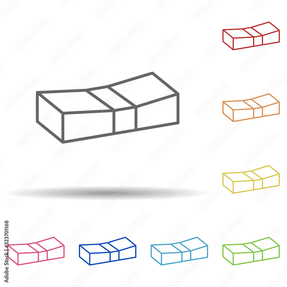 Poster bundle of money in multi color style icon. simple thin line, outline vector of mobile banking icons 
