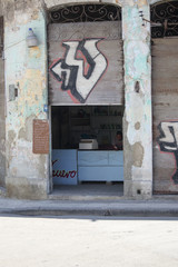Store with the issuance of goods on coupons in Havana. Cuba