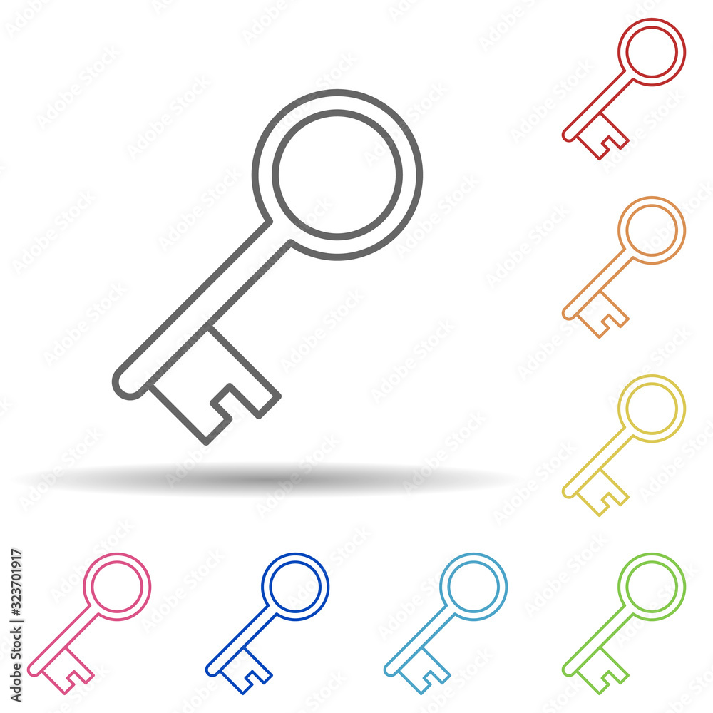 Aufkleber key in multi color style icon. simple thin line, outline vector of mobile banking icons for ui and u