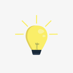  A light bulb. Shine. Flat design.Vector