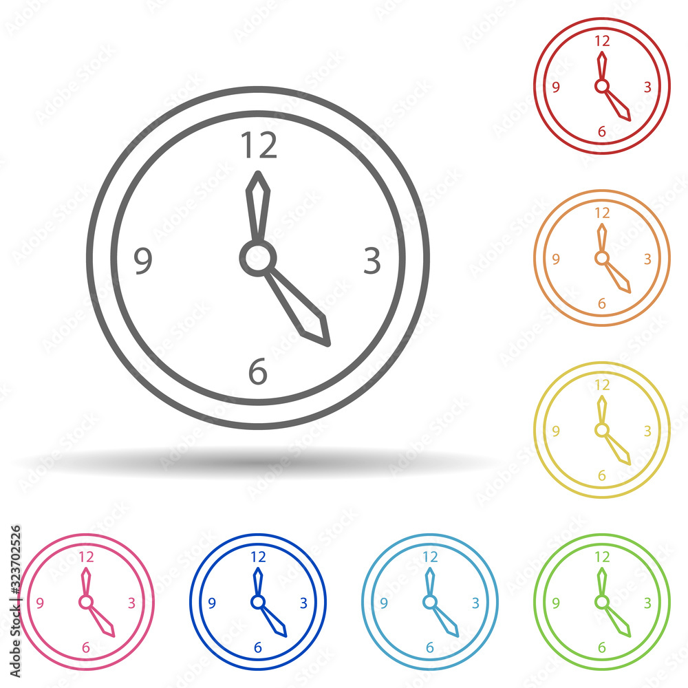 Poster clock in multi color style icon. simple thin line, outline vector of mobile banking icons for ui and
