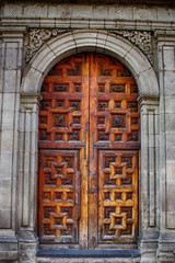 Fototapeta na wymiar Old Church Door in Mexico City