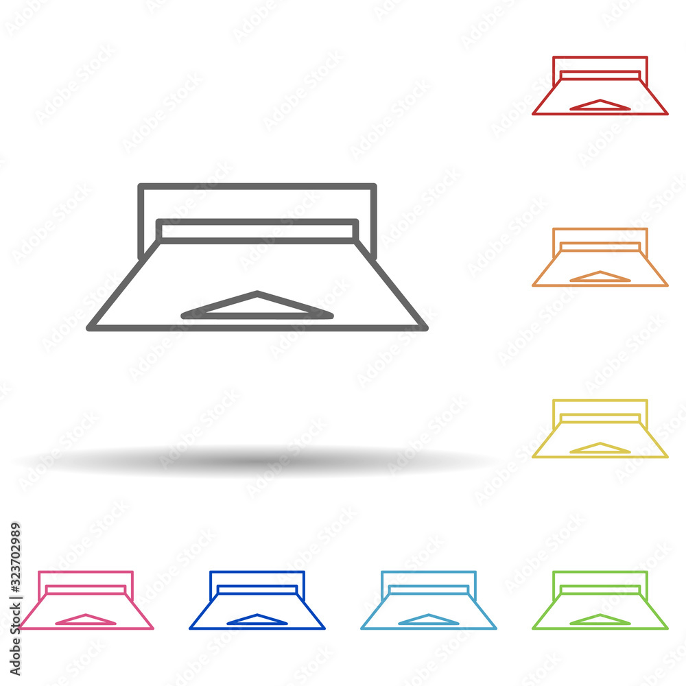 Poster credit card in atm in multi color style icon. simple thin line, outline vector of mobile banking ico