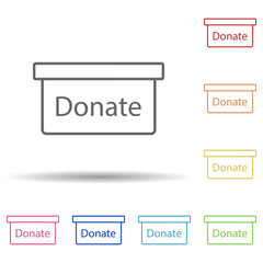 Donate sign in multi color style icon. Simple thin line, outline vector of mobile banking icons for ui and ux, website or mobile application