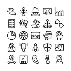 Fototapeta premium SEO & Web Line Icon Set - 5 - Vector Illustration .