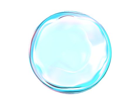 3d crystal ball pink blue gradient colors  isolated on white background. Abstract bubble glossy pastel 3d isolated rendering.
