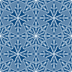 Classic blue pysanky lace pattern