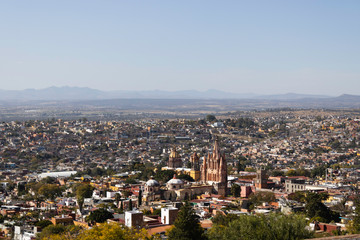 Overview of San Miguel de Allende, on a viewpoint, Guanajuato, Mexico
