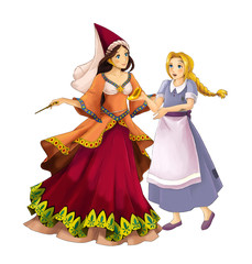 Cartoon happy married couple together on white background - illustration