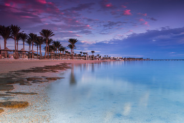 Beautiful sunset on sea beach