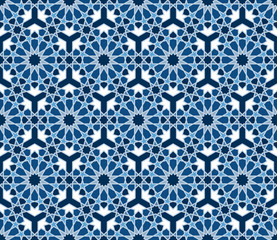 Classic Blue islamic lace pattern