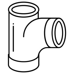 Industrial Wye to connect a vertical drainpipe to a horizontal one Vector Icon design