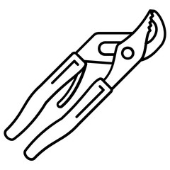 Plumber Plier Concept, Handyman Repair Multifunction Tool Vector Icon Design