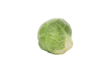 Single brussels sprout isolated on white background