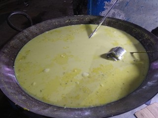 Pan full of milk