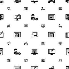 pc icons pattern seamless. Included editable filled gamer, responsive web design, Gaming, Digital illustration, wireframe, layout, Graphic tablet icons. pc icons for web and mobile.