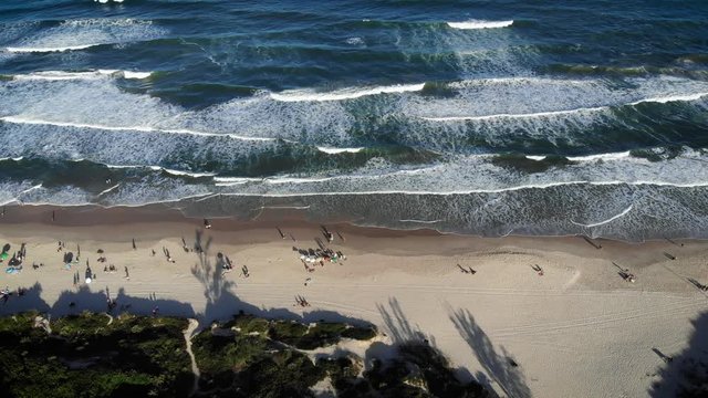 Aerial view of Rosa Beach in Santa Catarina. Beach in southern Brazil between Garopaba and Imbituba.