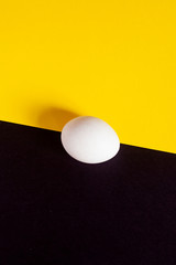 Abstract image. A single egg on the splitted background. Possible concepts of loneliness, Divorce, separation,