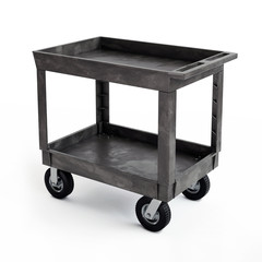 Plastic Two Shelf Utility Cart Model, 3D illustration - 323712976