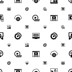streaming icons pattern seamless. Included editable filled Live Event Streaming, 4K Streaming, Video service, software icons. icons for web and mobile.