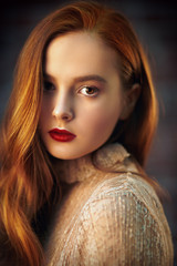 beautiful redhead young lady