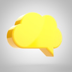 Speech bubble isolated on yellow background.