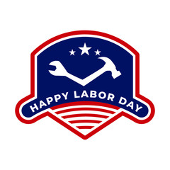 vector illustration, logo, badge, sticker for United States Labor Day