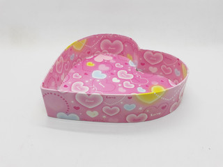 Fototapeta na wymiar Beautiful Cute Heart Shaped Gift Box in White Isolated Background