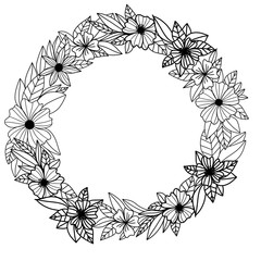 vintage floral frame with flowers