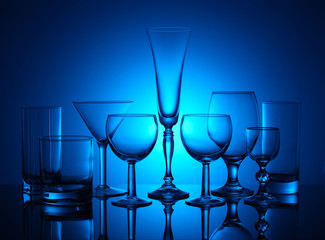 glassware, glasses and wine glasses with backlight