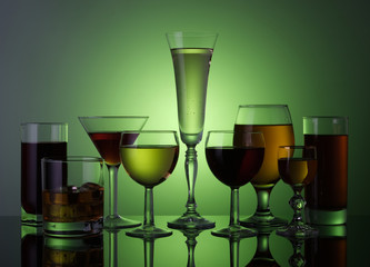glassware, glasses and wine glasses with backlight