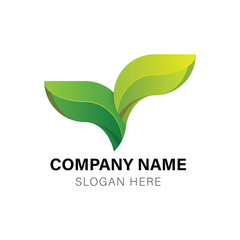 Green leaf healthy logo vector