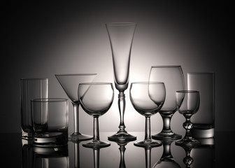glassware, glasses and wine glasses with backlight