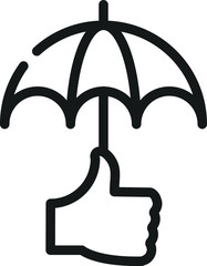 Umbrella with check icon,vector illustration