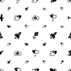 fly icons pattern seamless. Included editable filled Origami, Hobbie, Dove, dove, rocket, balloons, spaceship, Aeromodeling icons. fly icons for web and mobile.