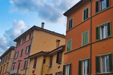 Fototapeta na wymiar colored houses in the historic center of Rome.